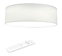 Navaris Lámpara LED de techo moderna 32 cm - Iluminación de interior con pantalla para salón dormitorio - Con mando a distancia y temporizador - Blanco