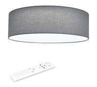 Navaris Lámpara LED de techo moderna 32 cm - Iluminación de interior con pantalla para salón dormitorio - Mando a distancia y temporizador - Gris claro