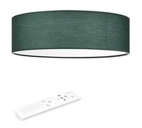 Navaris Lámpara LED de techo moderna 40 cm - Iluminación de interior con pantalla para salón dormitorio - Con mando a distancia y temporizador - Verde