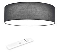 Navaris Lámpara LED de techo moderna - Iluminación de interior con pantalla para salón dormitorio - Con mando a distancia y temporizador - En gris