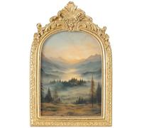 Navaris Marcos de Fotos Retro - Marcos Vintage Ornamentado 16 x 24 cm - Marcos Dorados Vintage - Marco Dorado Estilo Retro - Marcos Vintage Pared y de Mesa - Marco Fotos Dorado