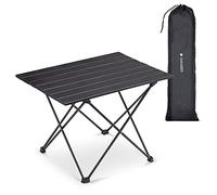 Navaris Mesa Plegable de Camping - Mesa Auxiliar de Aluminio Ligero de 55.7 x 40.5 x 38.5 CM - Mesa de Playa y Picnic pequeña de Color Negro
