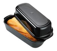 Navaris Molde con Tapa para Pan - Recipiente para Horno de Cerámica para Hacer Pan - Apto para Lavavajillas - Molde Rectangular Libre de Tóxicos - 34 x 13,5 x 14 cm