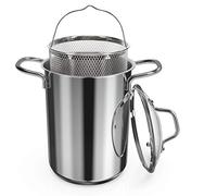 Navaris Olla para Cocer Pasta Con Cesta Extraíble - Para Hervir Espárragos y Espaguetis - Con Escurridor y Tapa - 16CM