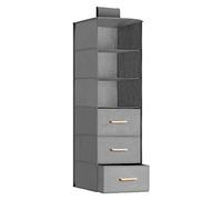 Navaris Organizador Colgante con cajones - Organizadores para Colgar en Interior de Armario con 3X cajón - Ordenación y almacenaje de armarios Ropa - 35 x 30 x 108 cm
