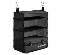 Navaris Organizador de Armario Colgante Plegable - con 3 + 1 Estanterías para Organizar Armarios Maleta de Viaje Equipaje Bolsos - Ahorra Espacio