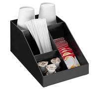 Navaris Organizador de café y té - Caja para Kit de Accesorios de cafetera - Bandeja con 4 cajoncitos para infusiones azucarillos Tazas cápsulas
