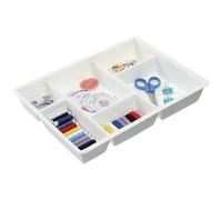 Navaris Organizador de Cajones de Fieltro - Caja con Compartimentos Almacenaje en Cajón para Baño Armario Cómoda para Ropa Cosméticos - Blanco