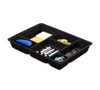 Navaris Organizador de cajones de Fieltro - Caja con Compartimentos para almacenaje en cajón para baño Armario cómoda para Ropa cosméticos - Negro