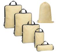 Navaris Organizador Maleta Viaje - 6x Bolsas Organizadoras Maleta - Bolsas Compresion Viaje Resistente al Agua - Organizadores Maletas de Viaje con Asa y Cremallera - Packing Cubes