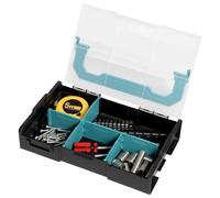Navaris Organizador Tornillos - 1x Caja Compartimentos Ajustables - Cajas Organizadoras para Tuercas Bricolaje Cuentas DIY - Caja Organizadora Apilable con Asa y Tapa Transparente
