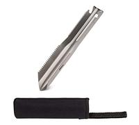 Navaris Pala de Acampada Multiusos - Pala Ligera de Titanio para Acampar, serrar, asegurar Cuerdas y más - Incluye Funda Protectora.