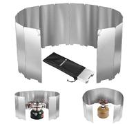 Navaris Paravientos Cocina Camping - Cortavientos Paellero Gas Butano y Camping Gas de 16 Piezas - Con Bolsa de Transporte - Paravientos Paellero Aleación Aluminio