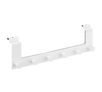 Navaris Perchero para puerta - Colgador para puertas con pliegue de sobremarco de 4 cm de grosor - Con 6x percha sin agujeros para baño dormitorio - 39 x 11 cm - Blanco