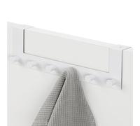 Navaris Perchero para puerta - Colgador para puertas de hasta 4 cm con 6x gancho - Percheros sin agujeros para baño dormitorio - 39 x 11 cm - Blanco