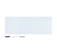 Navaris Pizarra magnética de cristal - Tablero imantado para colgar notas - Panel magnético de pared con imanes y diseño en blanco - 80 x 30 CM