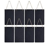 Navaris Pizarras vintage para colgar - Set 8x cartel de pizarra negra para pared jardín cocina niños - Letrero vertical multiusos de 25 x 15 cm
