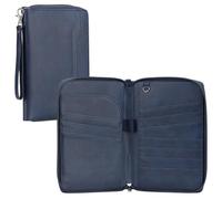 Navaris PortaDocumentos de Viaje - Funda Porta Documentos Familiar para Coche y Viajes - Cartera con 6 Bolsillos para Pasaporte y 4 para Tarjetas Documentos y Billetes de Avion