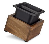 Navaris Recipiente para posos de café - Caja para vaciar portafiltro de cafetera infusiones - Contenedor de cafés Madera y Metal - 18 x 17 x 11 cm