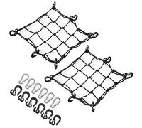 Navaris Redes elásticas para Moto - Set 2X Red con 12x Gancho y 6X mosquetón - Pulpos para Equipaje portacascos portaobjetos en Motocicleta - 40 CM