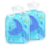 Navaris Set 2x compresa de gel para niños - Bolsitas reutilizables para aplicar calor frío - Apta para microondas y congelador - Diseño de sirena