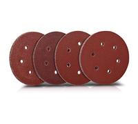 Navaris Set de 25x papel de lija de diferentes granos - Papeles de lija para lijadora excéntrica 150 MM - 10 unidades P100 y 5 unidades P40 P60 P80