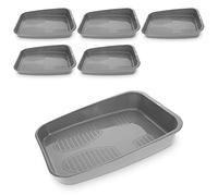 Navaris Set de 6 bandejas para Zapatos - Base para secar Zapatos de 32.7 x 23.6 x 6CM - Bandeja de Goteo escurridora - con Borde Elevado y apilables