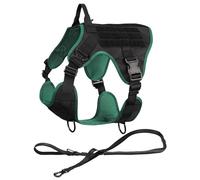 Navaris Set de Arnés Táctico para Perros - Arnes Antitirones Antiescape de 152 cm y Pechera Ajustable Talla M para Perro Pequeño o Mediano - con Asas Tácticas