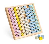 Navaris Tabla de multiplicar de madera - Juego de aprendizaje tablas de multiplicaciones para niños de primaria - Juguete montessori de matemáticas