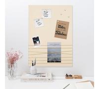 Navaris Tablero Colgante para Fotos - Cartelera para Poner Notas de Terciopelo - Portafotos de 70 x 50 cm con Cuerda para Colgar y 6X chincheta - Blanco