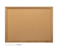 Navaris Tablero de corcho magnético - Pizarra magnética de pared con 5x chincheta y 3x imán - Organizador con marco para notas fotos - 60 x 45 CM