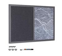 Navaris Tablero de notas con pizarra - Tablón de pared con lámina magnética y tabla textil - Organizador con imanes marcador chinchetas 60 x 40 CM