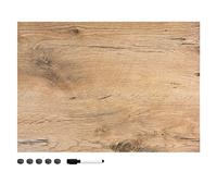 Navaris Tablero de Notas magnético - Tablero con diseño de Madera Oscura - Set de Pizarra magnética con 1x Marcador Negro y 5X imanes - 70 x 50 cm