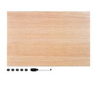 Navaris Tablero magnético de Notas - Pizarra magnética con Marcador y 5 imanes - Tablón de anuncios recordatorios de 60 x 40 cm - Diseño de Madera