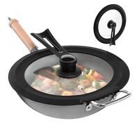 Navaris Tapa universal de pie para sartén, apta para lavavajillas, tapas de olla y sartén con bordes coladores integrados, cubierta para cacerola, wok, 26/28 cm/30 cm