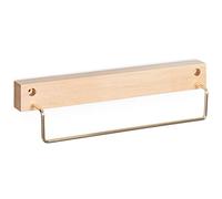 Navaris Toallero de Barra para baño - Perchero de Metal y Madera para Toallas Trapos de Cocina - Soporte con Material de Montaje - 8 x 30 x 5.5 CM