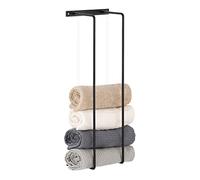 Navaris Toallero metálico de Doble Barra - Colgador Doble para Toallas de baño Lavabo Ducha - Toalleros de Metal Negro para Pared - 42 x 14 x 11 cm