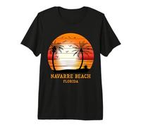 Navarra Beach Florida Vintage Sunset Retro Verano Vacay Sol Camiseta Premium