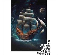 Nave de Vela Espacial fantasía 1000 Piezas Papel Ecológico Rompecabezas De Bricolaje Fans De Adolescentes 12-18 Años Desafío Juego Educativo Alivio del Estrés 52x38cm/1000pcs