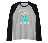 Nave Espacial de Alien UFO (me llamaré aquí y Take me out Alien) Camiseta Manga Raglan