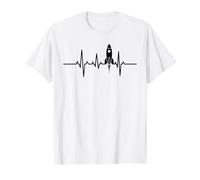 Nave Espacial Heartbeat Camiseta gráfica económica, Hombre, Blanco, S