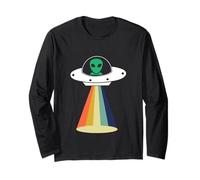 Nave Espacial OVNI secuestro alienígena, Divertido área Retro 51 UAP ET Regalo Manga Larga