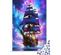 Nave Pirata navegando 1000 Piezas Cartón Extra Grueso Rompecabezas Premium Fans De Adolescentes 12-18 Años Imposible Difícil Desafío Presente Divertido 70x50cm/1000pcs