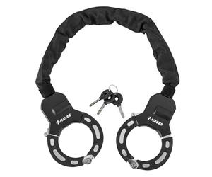 NAVEE Handcuff Lock - Candado para bicicleta y patinete eléctrico con diseño de esposas, cadena de aluminio de 6 mm, 74 mm de diámetro, antirrobo para manillar y barandilla
