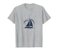 Navega Conmigo: Velero de Aventura náutica Camiseta, Hombre, Gris Jaspeado, XL
