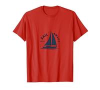 Navega Conmigo: Velero de Aventura náutica Camiseta, Hombre, Rojo, S