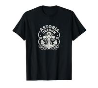Navegación náutica Astoria Oregon Cute Anchor Camiseta gráfica económica