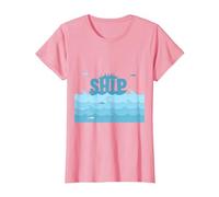 Navegación Navegación Océano Olas Peces Aventura Camiseta, Mujer, Rosado, M