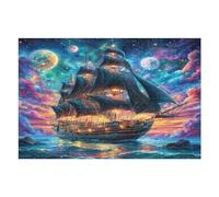 Navegación Velero Puzzles 1000 Piezas Maquetas 3D Construir Sin Pegamento el Barco marítimo Rompecabezas Educativo para Familia Desafío Intelectual Decoración Hogar 1000 PCS