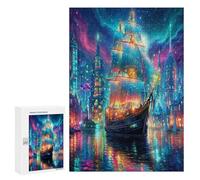 Navegación y velero Puzzle 300 Piezas Decoración del Hogar el Barco de mar Obra De Arte 3D Rompecabezas Familiar para Familia Aliviar Estrés DIY Creativo Juguete Educativo 300 PCS